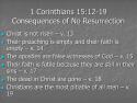 Consquences Of Believing in The Ressurection Of Christ